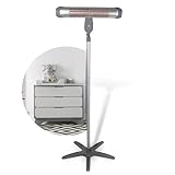 Babyruf BR 80 Wickeltisch Heizstrahler | 2 Heizstufen 400/800 Watt | Wandmontage oder Standgerät | Baby Heizstrahler mit Sicherheitsgeflecht | Wärmestrahler | Schwenkbar & Höhenverstellbar | grau