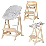 roba Born Up Treppenhochstuhl, Set 2in1, 'roba Style grau', Hochstuhl mit Liegefunktion, ab Geburt