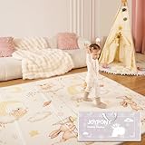 Joypony Krabbelmatte Baby, 150x180 CM Große Faltbare Spielmatte, Wasserdicht & Rutschfest, Baby Play Mat mit Tragetasche – Ideal für Babys & Kleinkinder(Ein hase）